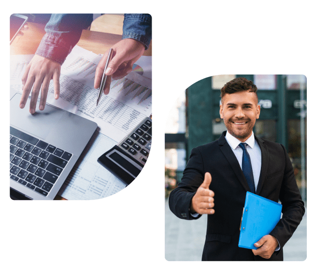 Expert Accountant Reviewing Accounts sheet and Professional Certified Accountant